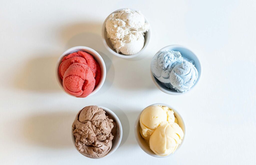 Different ice cream flavors